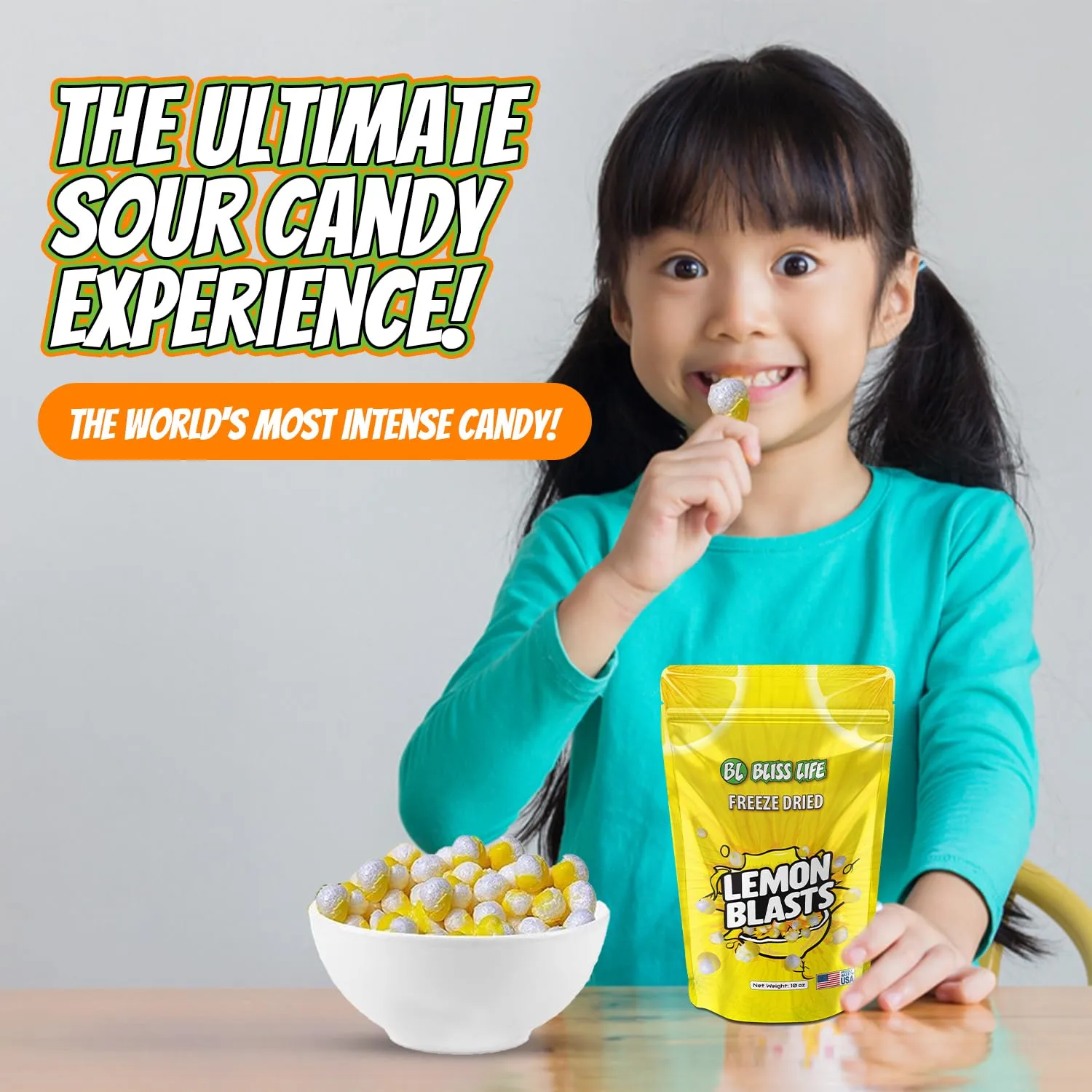 Fremon Heads Freeze Dried Lemon Candy 4 oz Package Freeze Dried Sour Candy Unique Novelty Candy Great for the Tiktok Trend most Popped Lemon Candies you can find