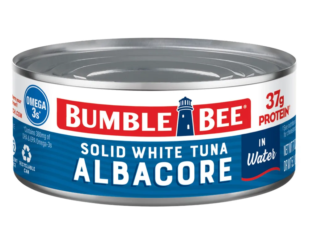 Bumble Bee Solid White Albacore Tuna in Water, 7 oz Can - Wild Caught Tuna - 37g Protein per Serving, High in Omega-3s - Non-GMO Project Verified, Gluten Free, Kosher