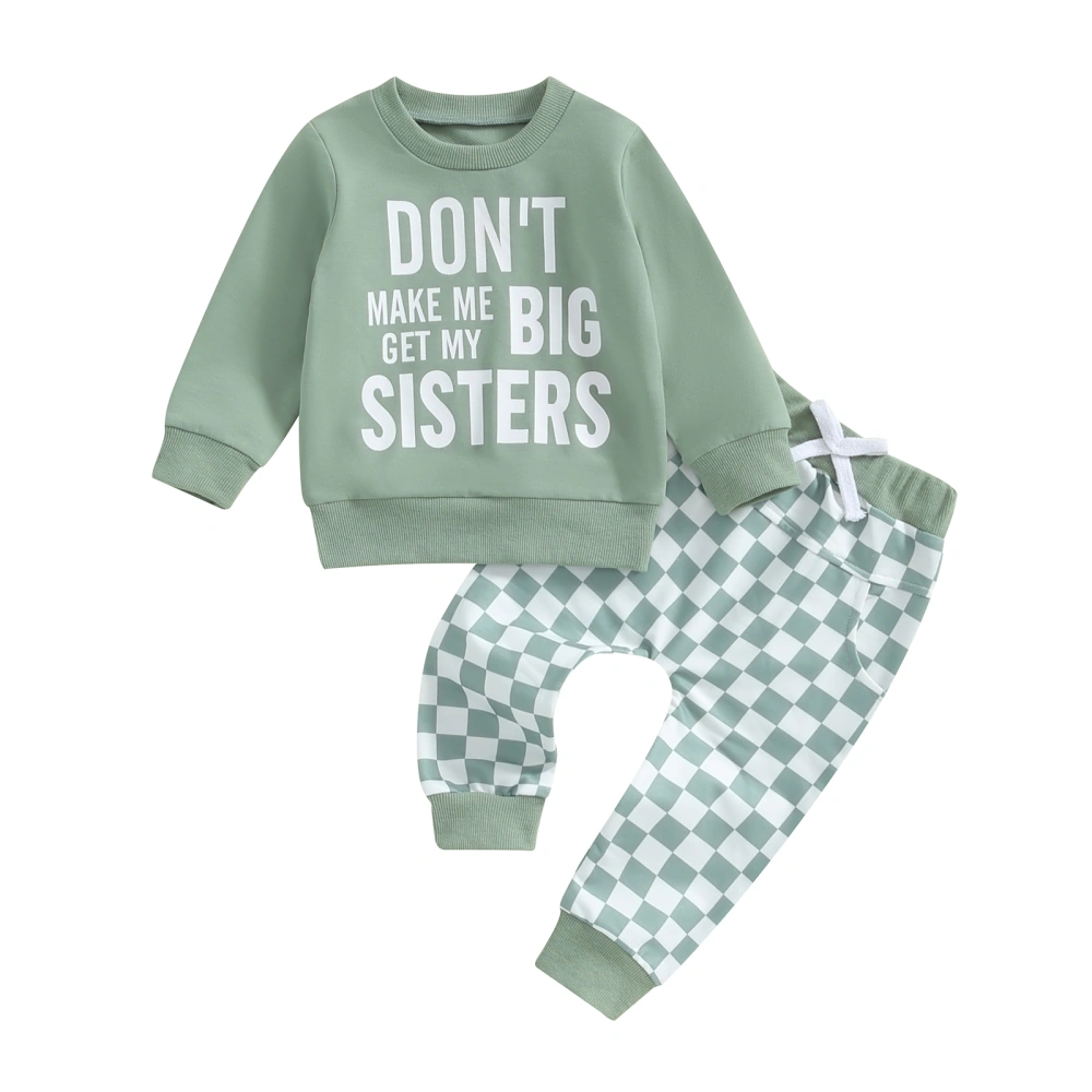 Toddler Boys Outfits Letter Print Sweatshirts Long Pants Clothes Set