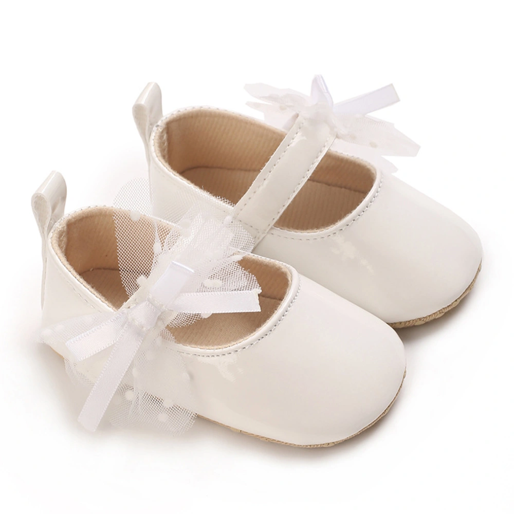 Baby Girl Dress Shoes Shiny Princess Mary Jane Flats with Bowknots