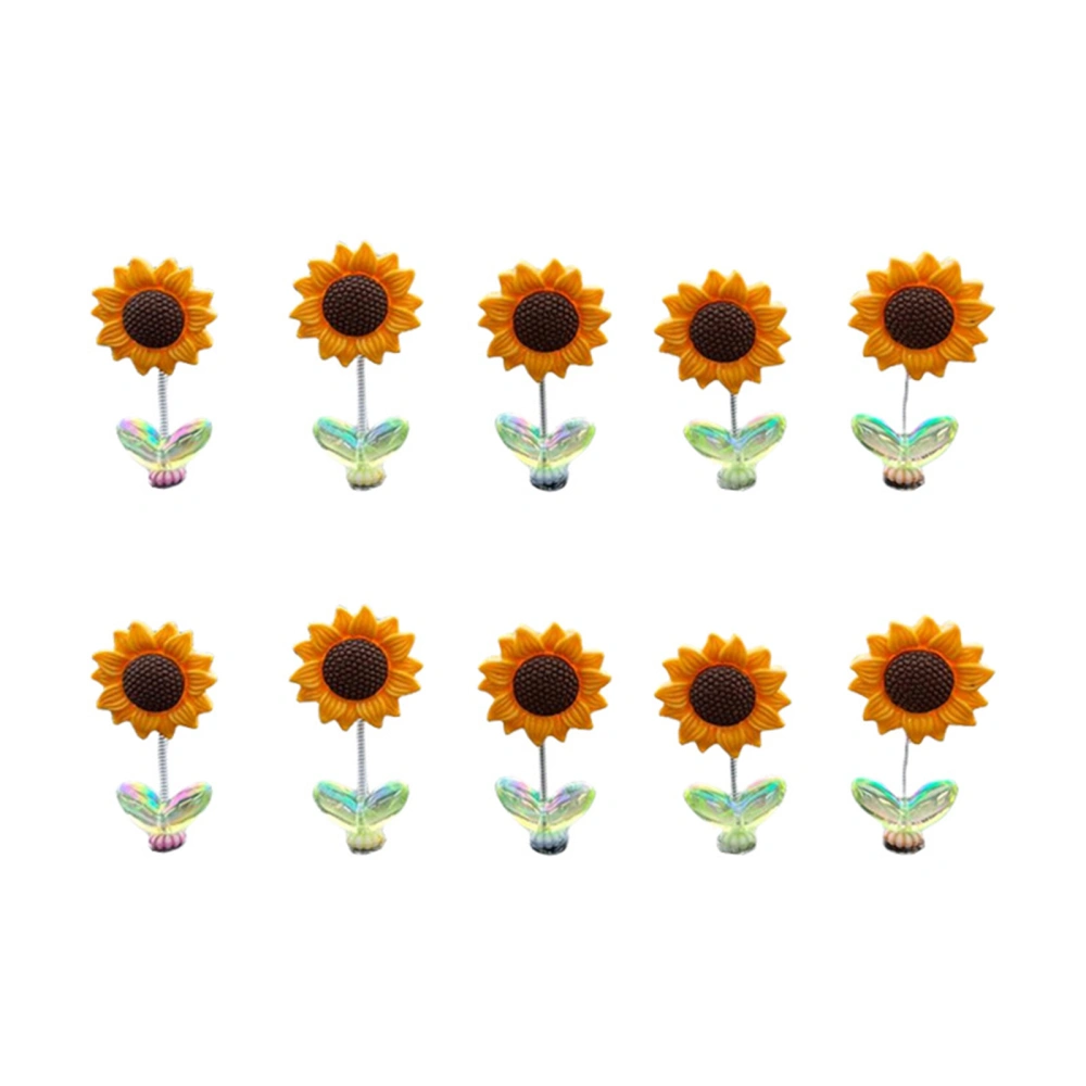 10 Pcs Sunflower Car Ornaments Floral Center Console Decoration