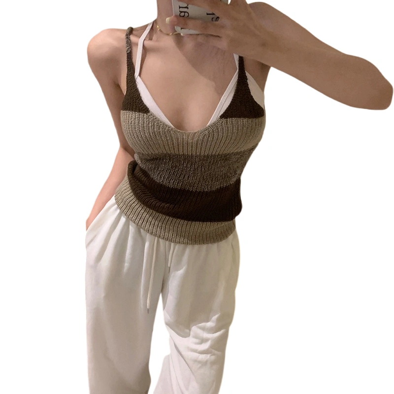 Women's Knit Cami Tops Sleeveless Spaghetti Strap V Neck Camisole