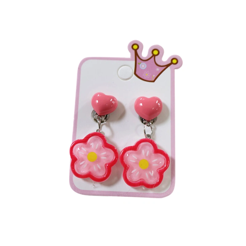 Kids Girl Earrings Cartoon Clip on Drop Earrings Non Piercing Ear Cuff