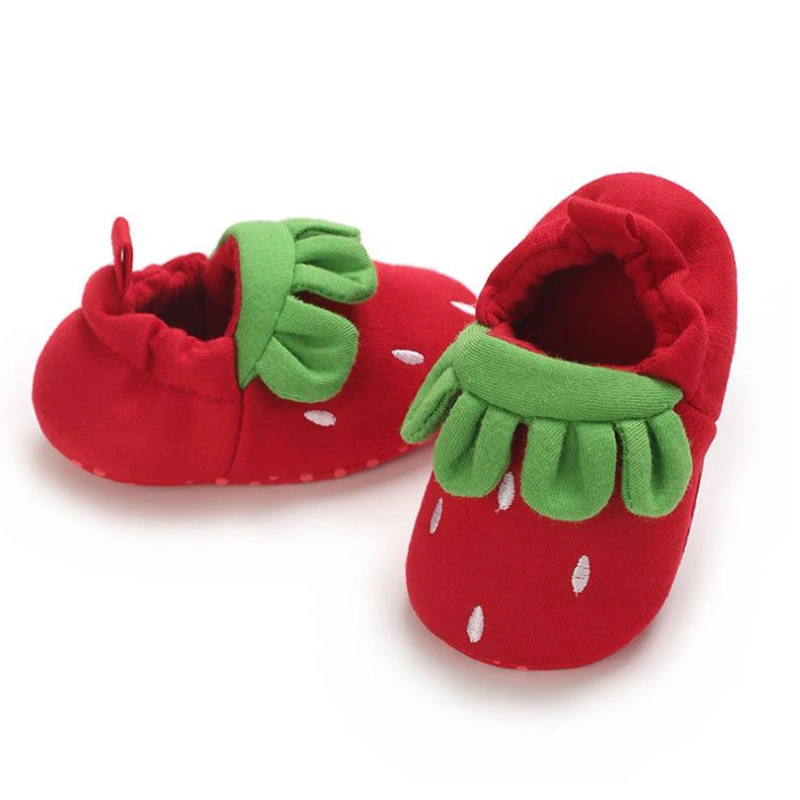 Newborn Girl Winter Shoes Embroidery Cartoon Warm Slip-On Flats