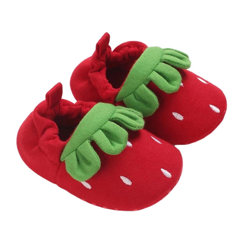 Newborn Girl Winter Shoes Embroidery Cartoon Warm Slip-On Flats