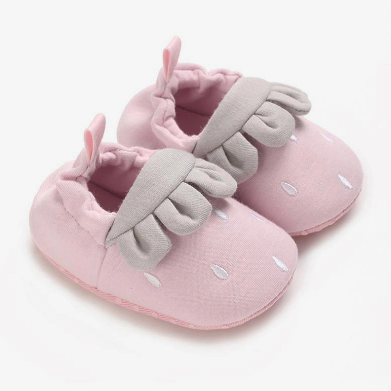 Newborn Girl Winter Shoes Embroidery Cartoon Warm Slip-On Flats