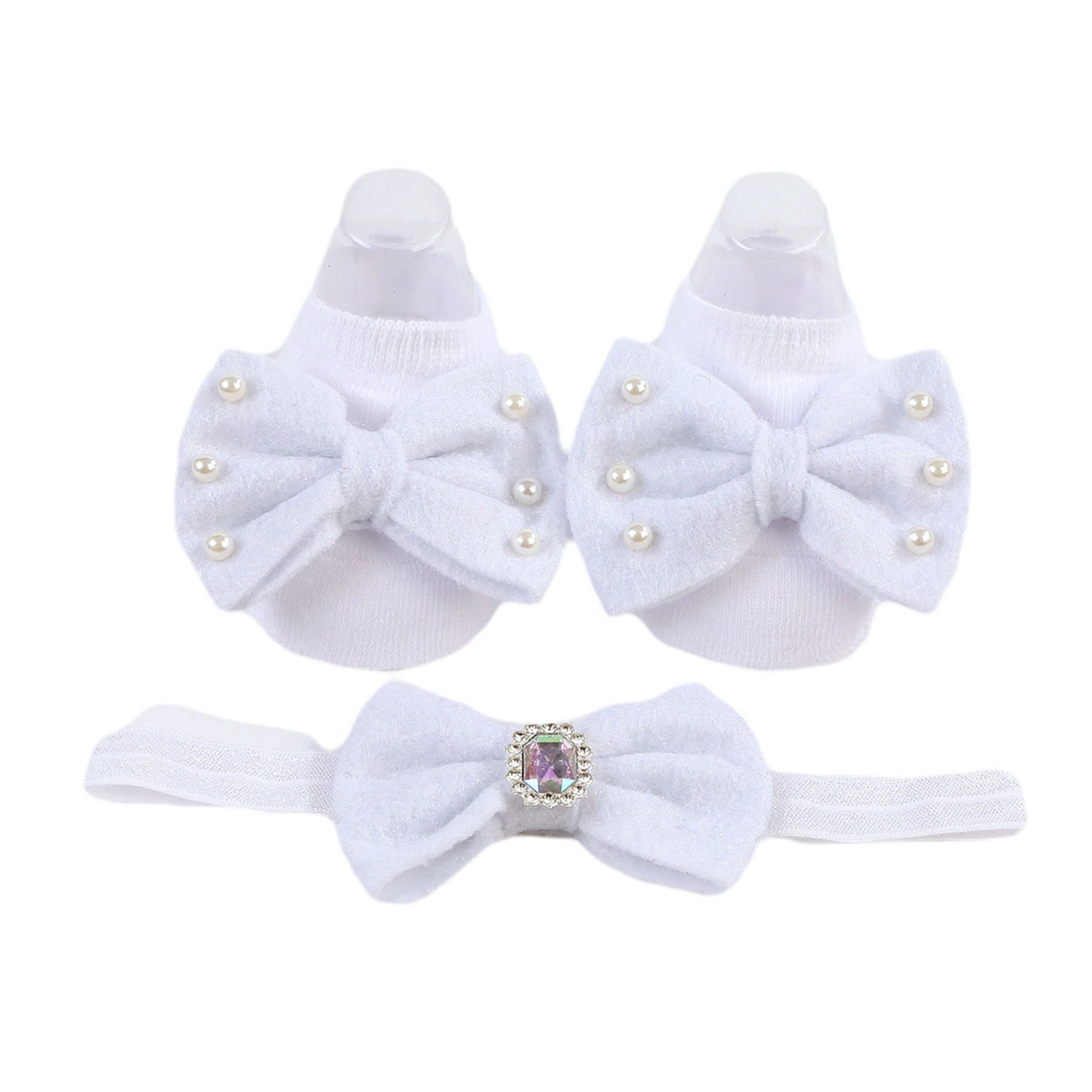 Baby Girl Floor Socks Cute Bow Non Slip Walking Socks and Headband