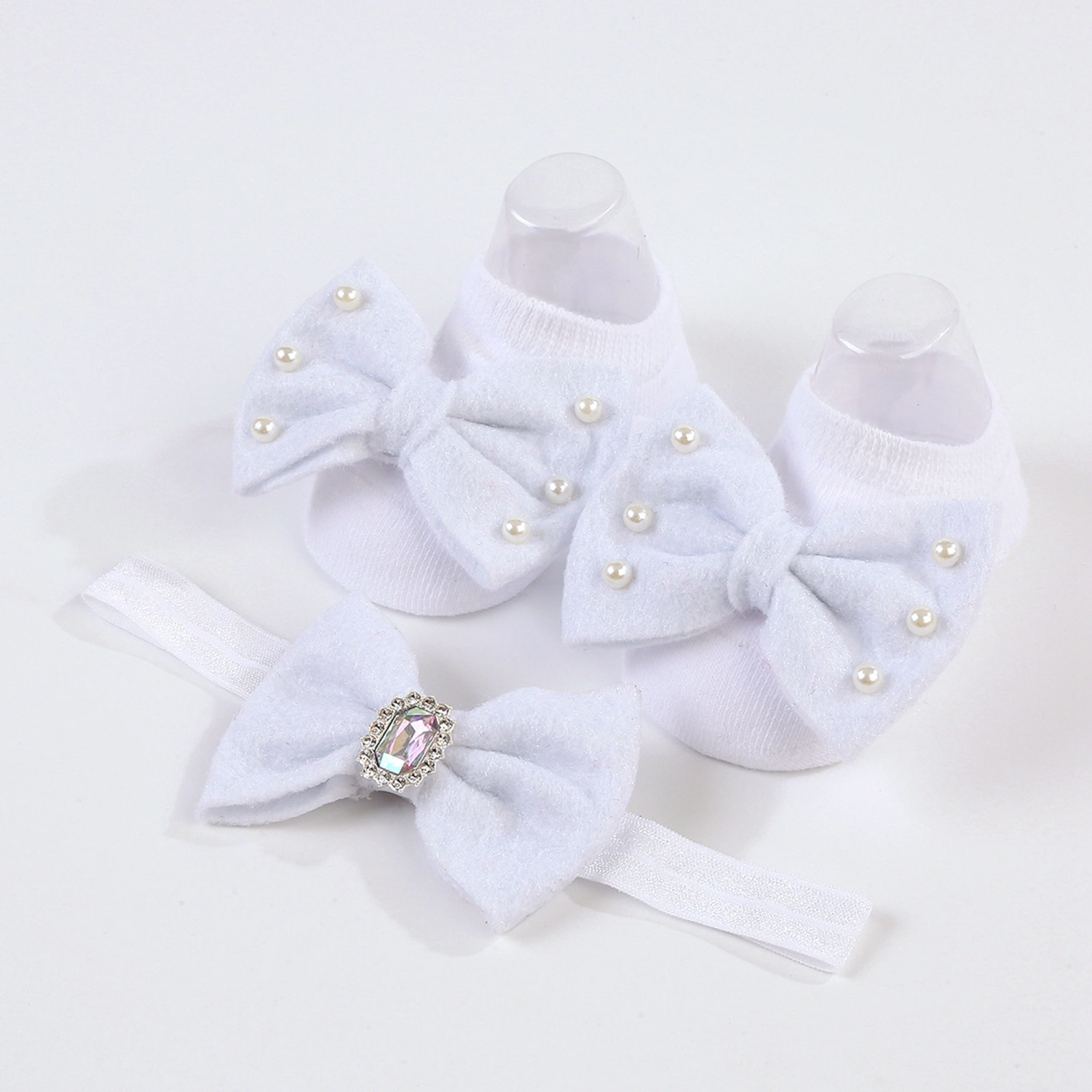 Baby Girl Floor Socks Cute Bow Non Slip Walking Socks and Headband