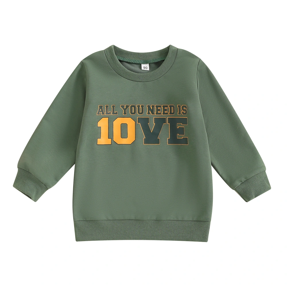 Kids Sweatshirt, Long Sleeve Crew Neck Letters Print Hoodie Pullover