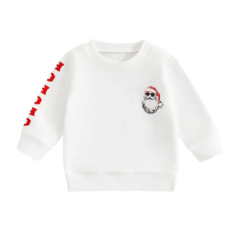 Girl Boy Christmas Sweatshirt Letter Print Long Sleeve Loose Pullover