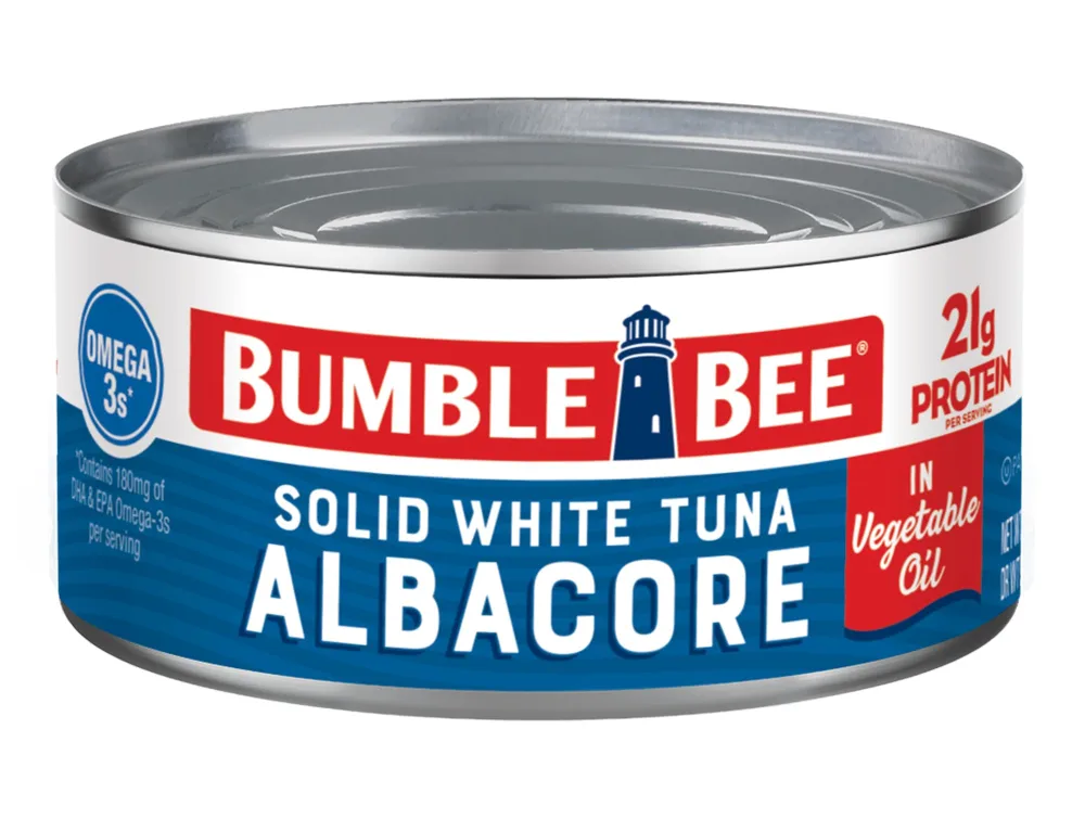 Bumble Bee Solid White Albacore Tuna in Oil, 12 oz Can - Wild Caught Tuna - 21g Protein per Serving, High in Omega-3s - Non-GMO Project Verified, Gluten Free, Kosher