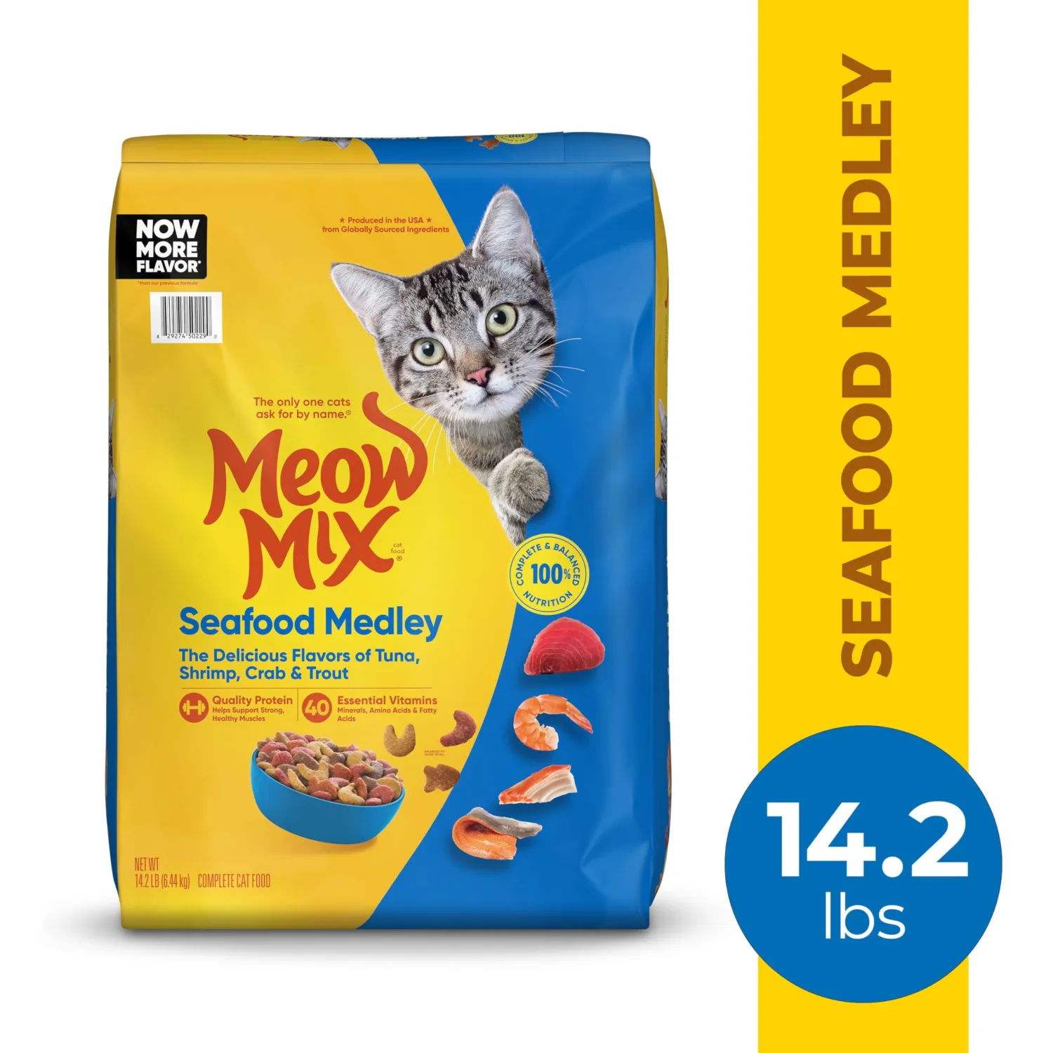 Meow Mix Seafood Medley Dry Cat Food, 14.2 Pound Bag