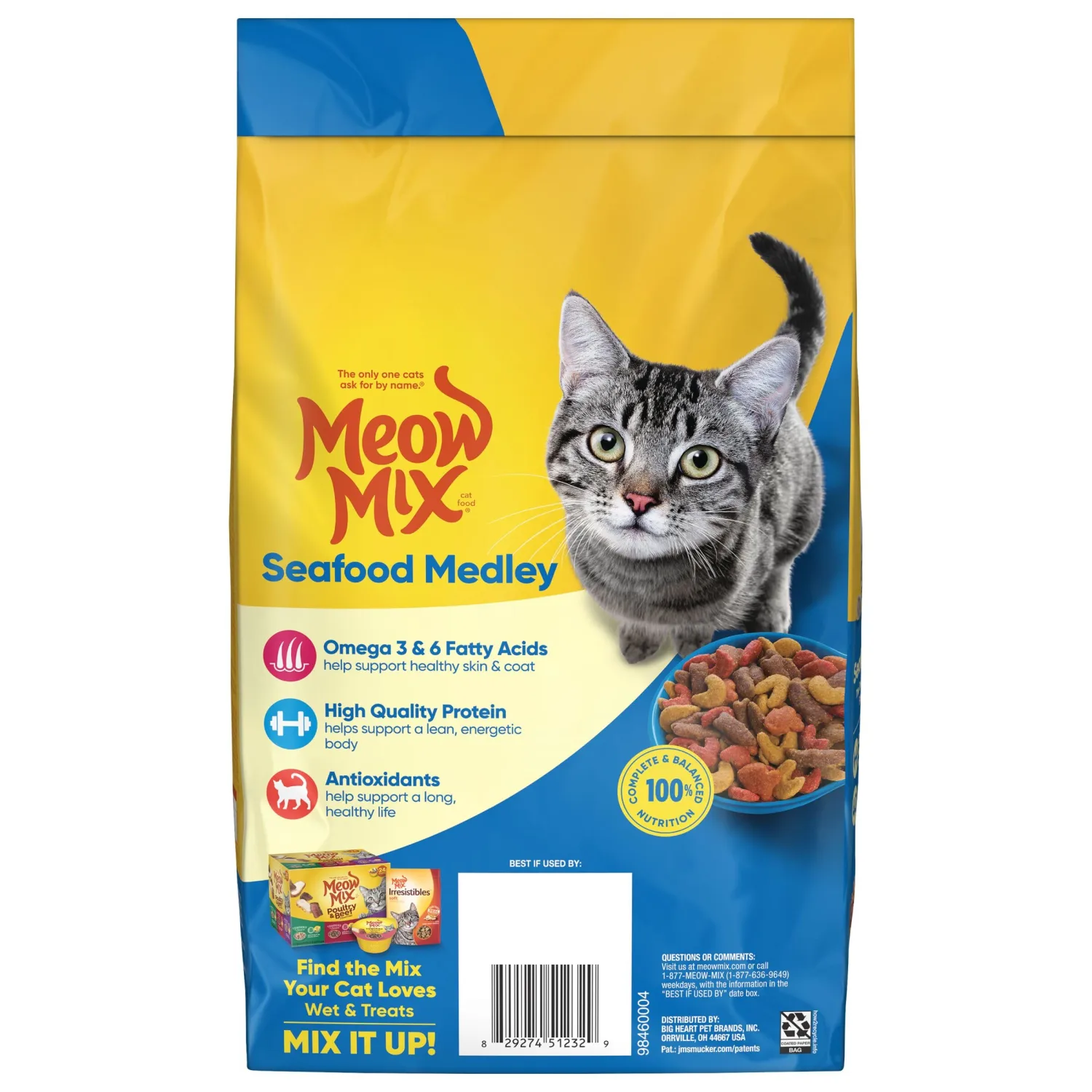 Meow Mix Seafood Medley Dry Cat Food, 3.15 Pound Bag (Pack of 4)