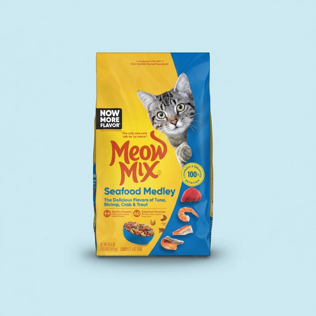 Meow Mix Seafood Medley Dry Cat Food, 3.15 Pound Bag (Pack of 4)