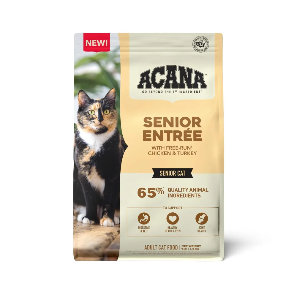 ACANA Senior Entree Dry Cat Food for Senior Cats (7+ Years), Free Run Chicken and Turkey Recipe, 4lb