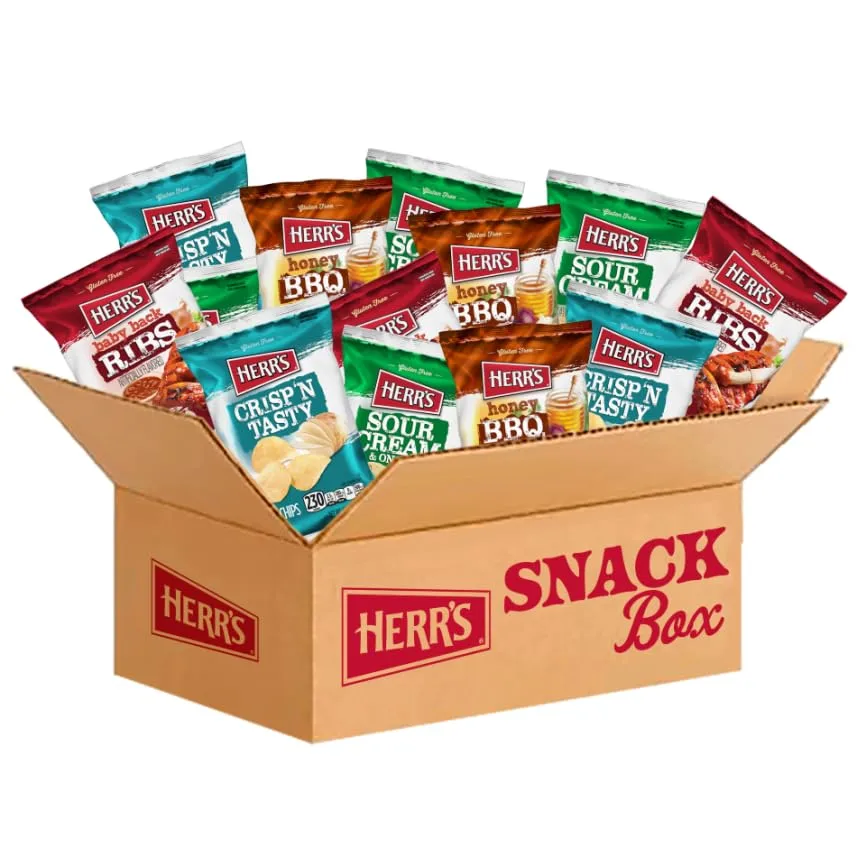 Herr's Multipack Chip Box, Assorted Flavors, Bulk Snacks - 1.5 Ounce (Pack of 24 bags)