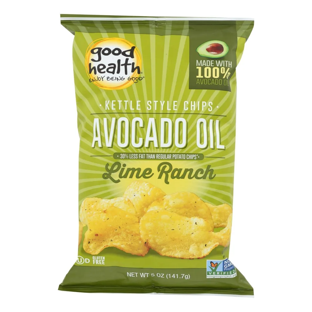 Good Health Kettle Potato Chips, Avocado Oil Chilean Lime, 5 Ounce (Pack of 12)