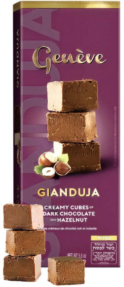 Geneve Gianduja Creamy Dark Chocolate and Hazelnut Cubes, 5.5oz | Premium, Rich Taste | You Wont Beleive It's Dairy Free! | Kosher (Including Passover)