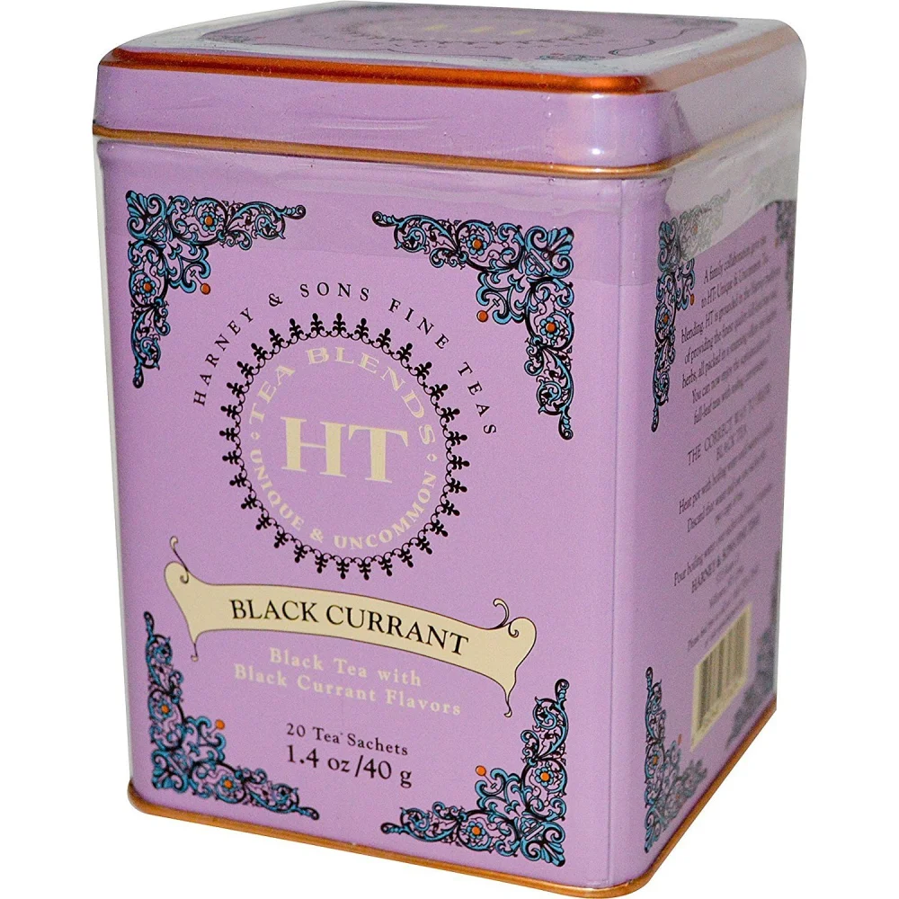 Harney & Sons Black Currant Tea, 20 Tea Sachets, 1.4 oz (40 g) - 2 Packs, 40 Sachets Total