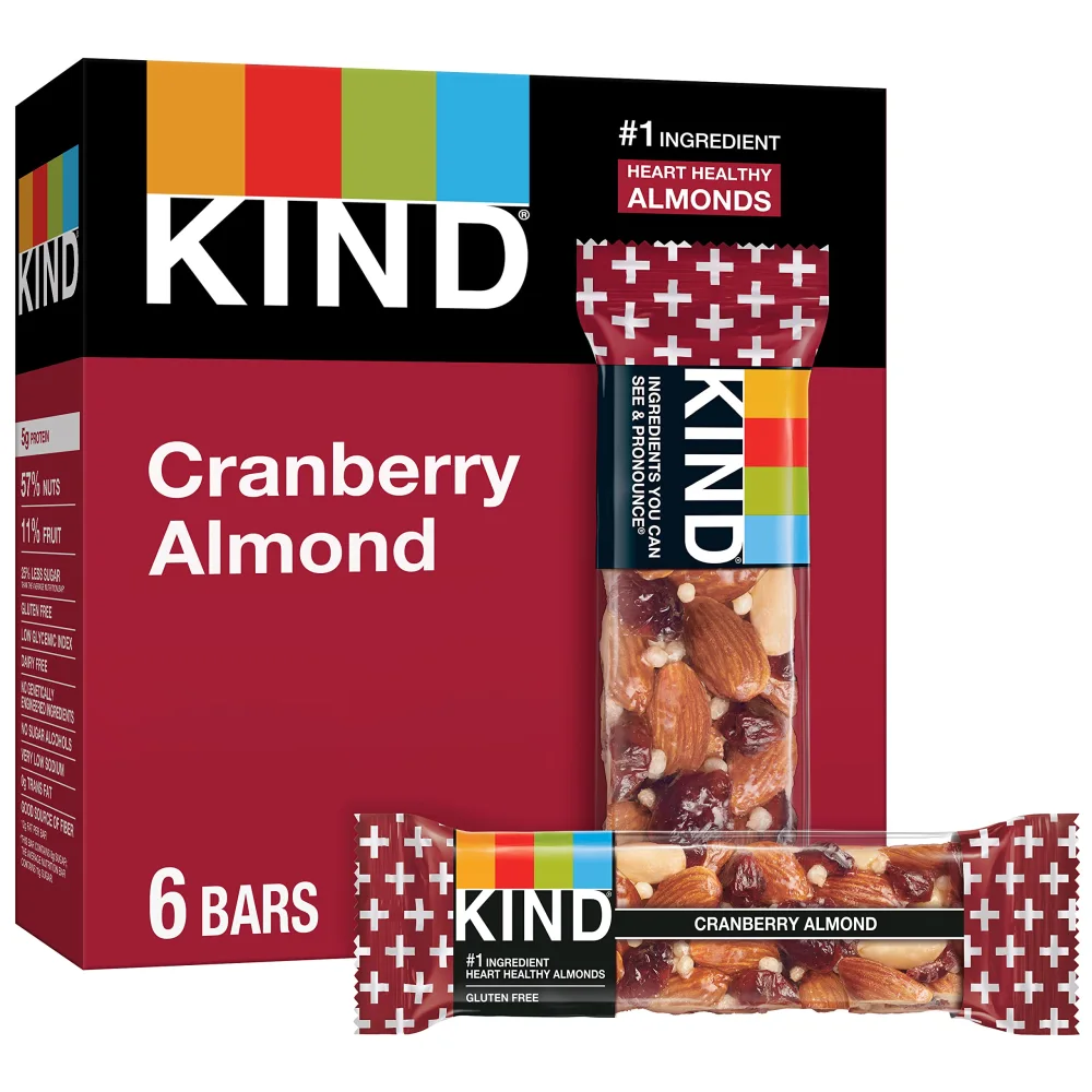 KIND Cranberry Almond + Antioxidants, 6 Count (Pack Of 1), Net weight: 8.4 Oz