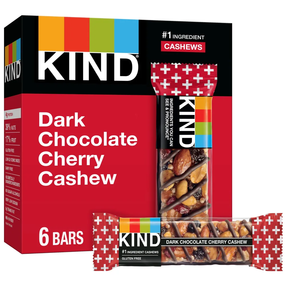 KIND bar, Dark Chocolate Cherry Cashew, 8.4 Oz (Pack Of 6)