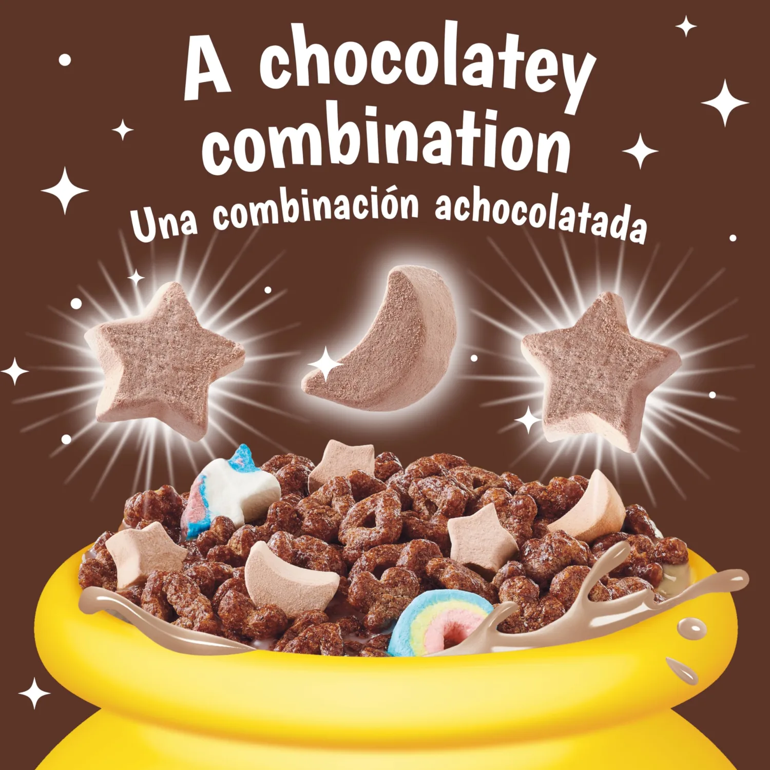 Lucky Charms Chocolatey Chocolate Cereal with Marshmallows, Kids Breakfast Cereal, Made with Whole Grain, 10.6 oz