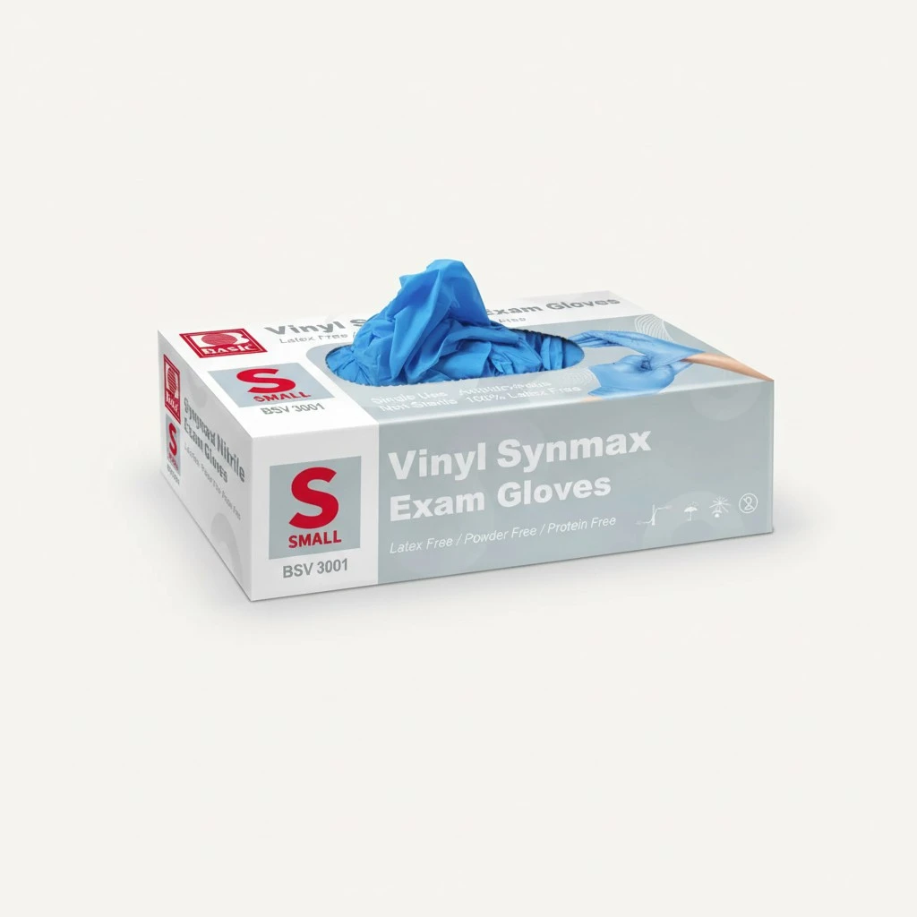 Basic Vinyl Medical Exam Gloves, 4 Mil Powder-Free Latex-Free Food Grade Cleaning Disposable Glove, Blue 100Pcs