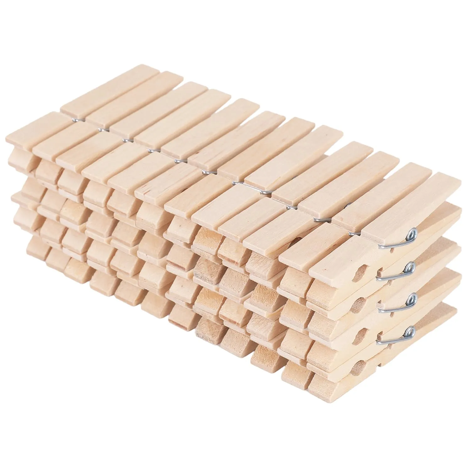 Wood Clothes pins 2.9inch 50PCS, Wooden Clothes pins for Laundry Decorative Crafts Pegs Photos Pictures,Colored Clothespins Wooden Clips