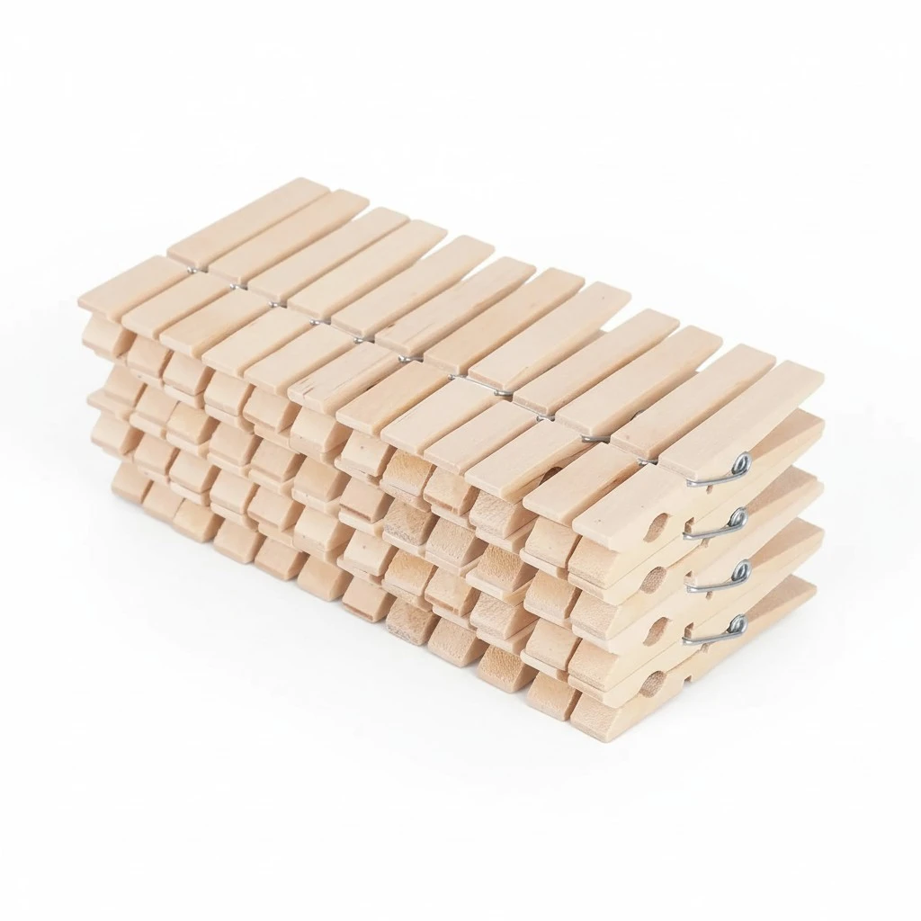 Wood Clothes pins 2.9inch 50PCS, Wooden Clothes pins for Laundry Decorative Crafts Pegs Photos Pictures,Colored Clothespins Wooden Clips