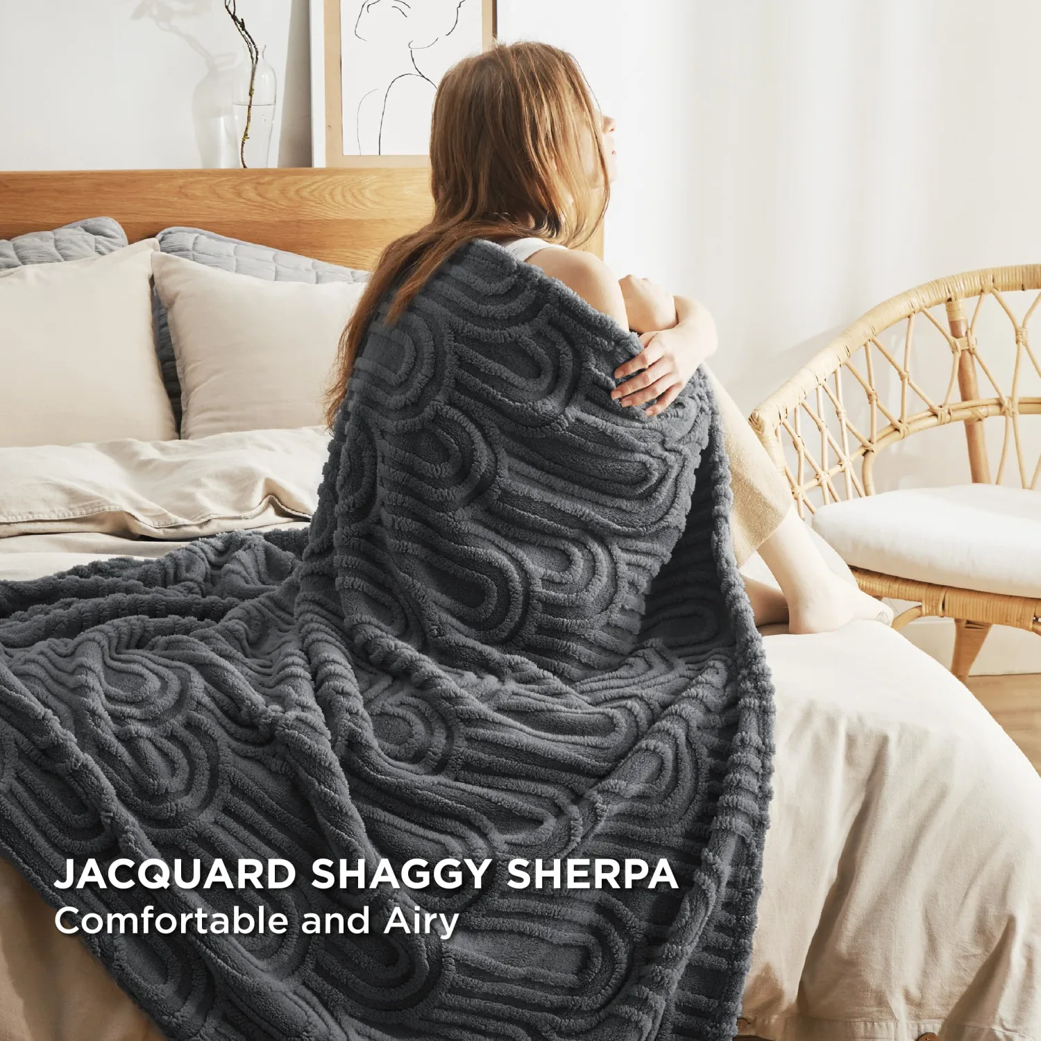Bedsure Grey Throw Blanket for Women - Super Soft & Cozy, Fleece Blankets for Girls, Ideal for Couch & Bed, 50x60 Inches