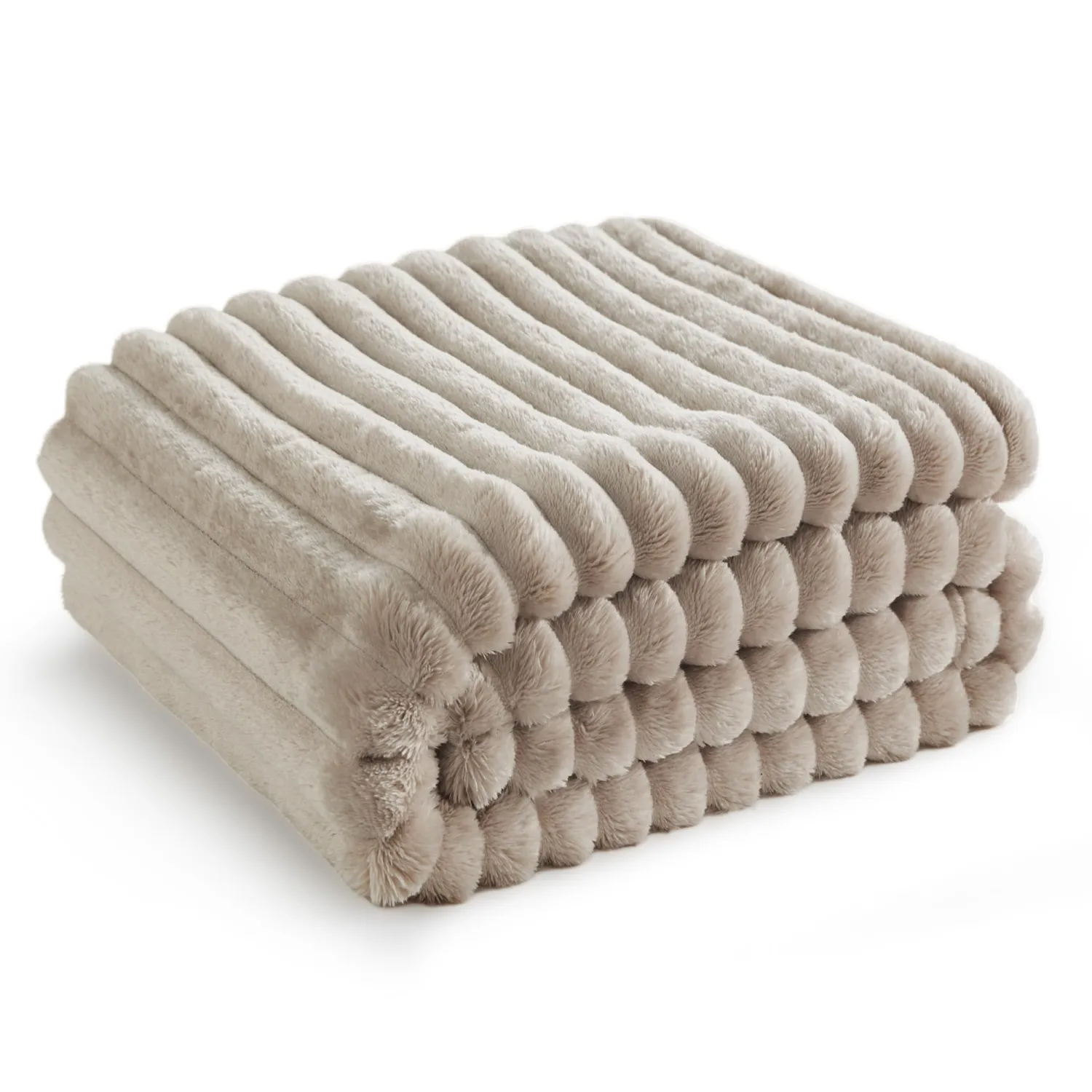 Bedsure Throw Blanket for Couch - GentleSoft Cozy Soft Blankets for Women, Cute Small Fleece Throws for Girls, Linen, 50x60 Inches