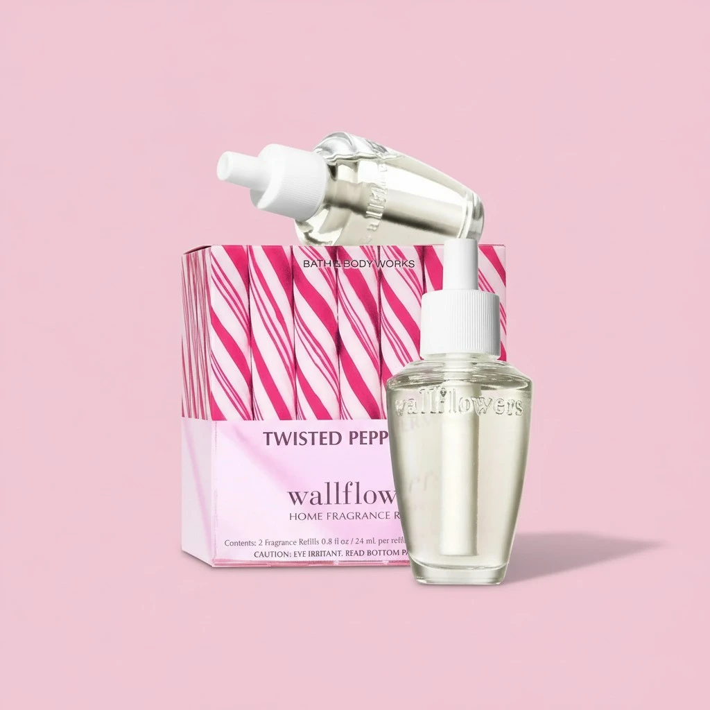 Bath and Body Works New Look! Twisted Peppermint Wallflowers 2-Pack Refills