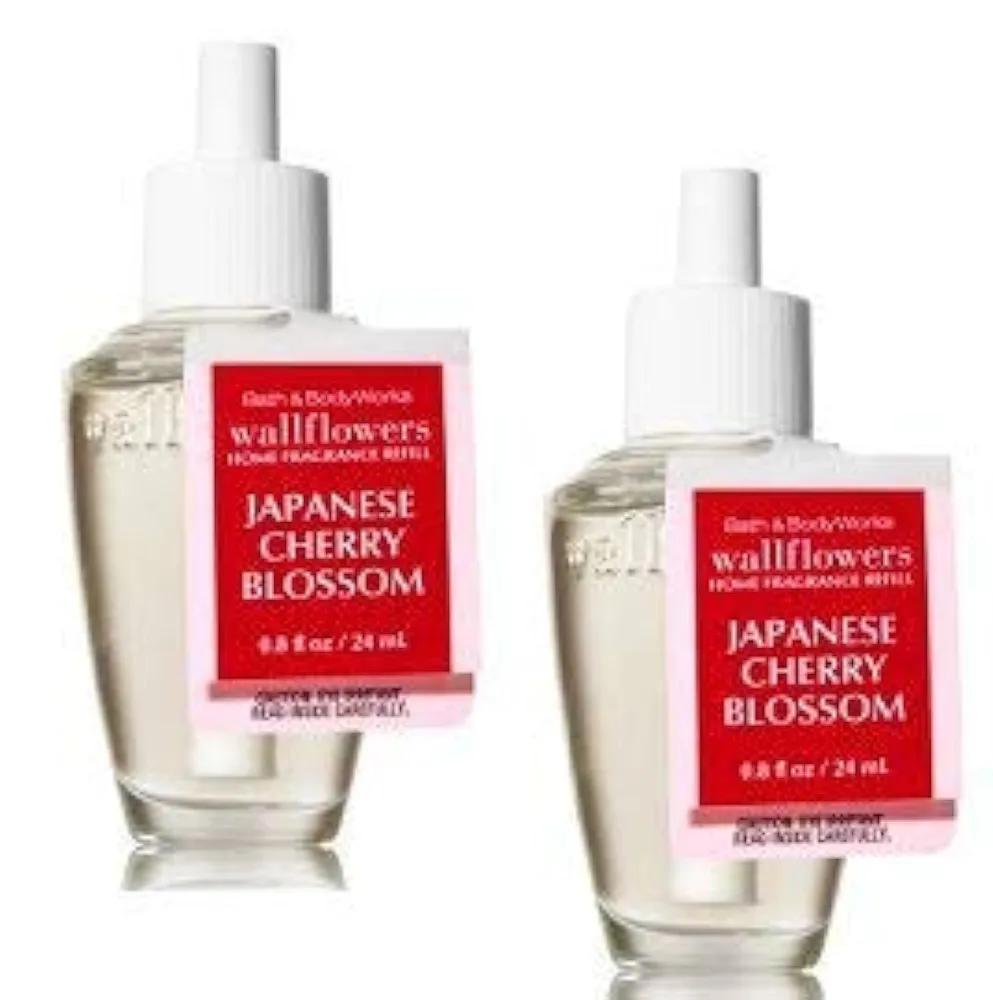 Bath and Body Works Japanese Cherry Blossom WallFlower Fragrance Refill. 2 Pack 0.8 Oz