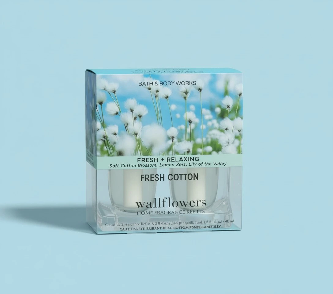 Bath & Body Works Wallflowers Home Fragrance Refill Bulbs Fresh Cotton 2 Pack
