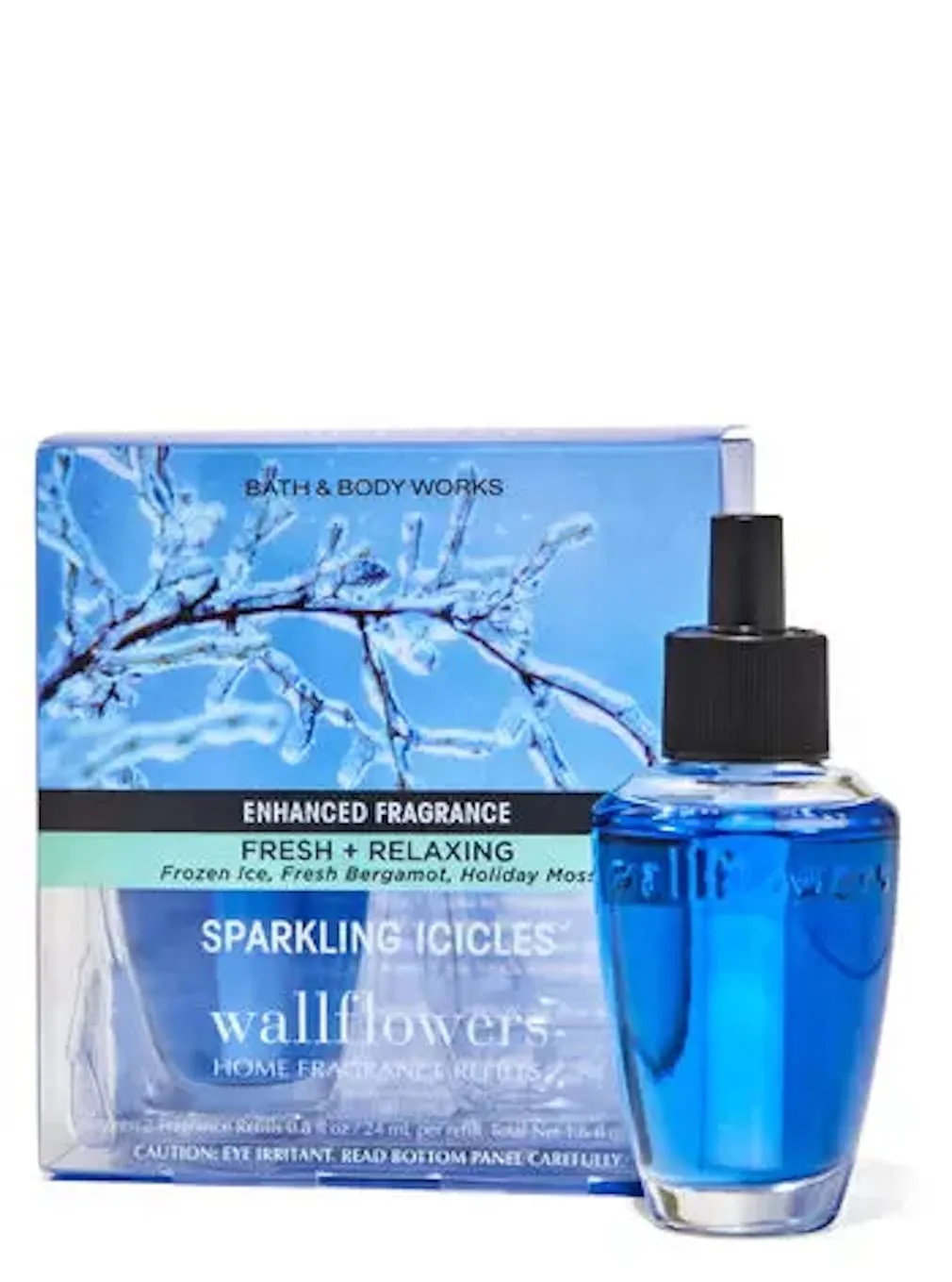 Bath & Body Works Sparkling Icicles Wallflowers Home Fragrance Refills, 2-Pack (1.6 fl oz total) (Sparkling Icicles)