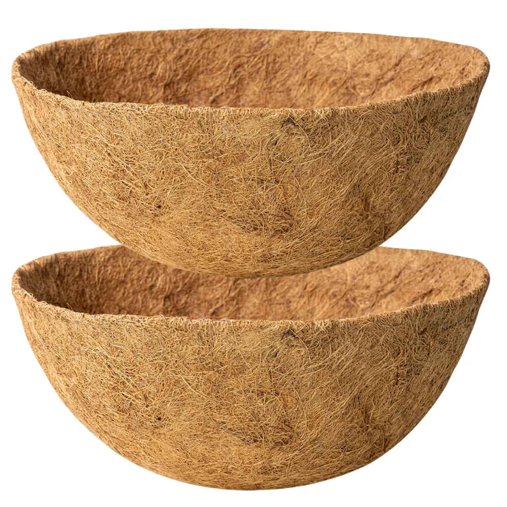 20 Inch Natural Coconut Husk Fiber Liners for planters Round Coco Replacement Liners for Hanging Flower Basket Planter Large Coco Coir Pots for Outdoor Garden Planting – 2 Pack