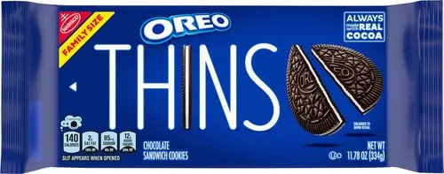 OREO Thins Chocolate Sandwich Cookies, Family Size, 11.78 oz