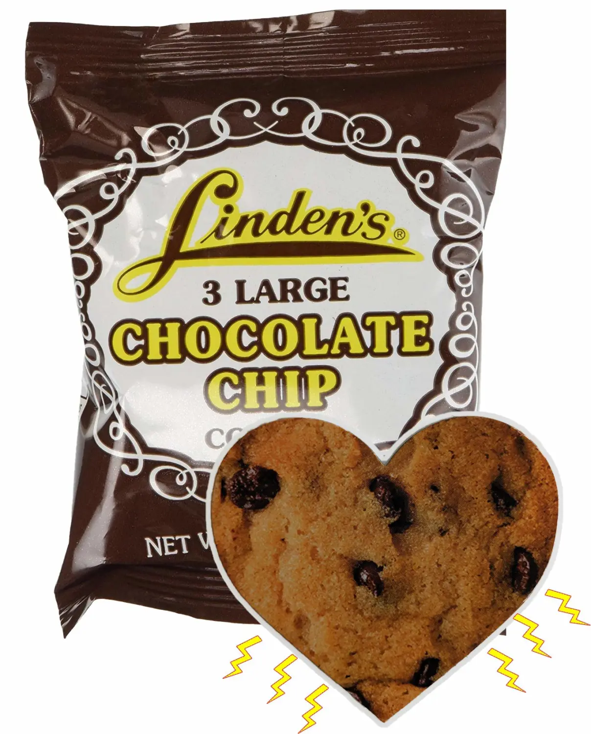 Linden's Cookies With Exclusive InPrimeTime Cookie Heart Magnet (Chocolate Chip)