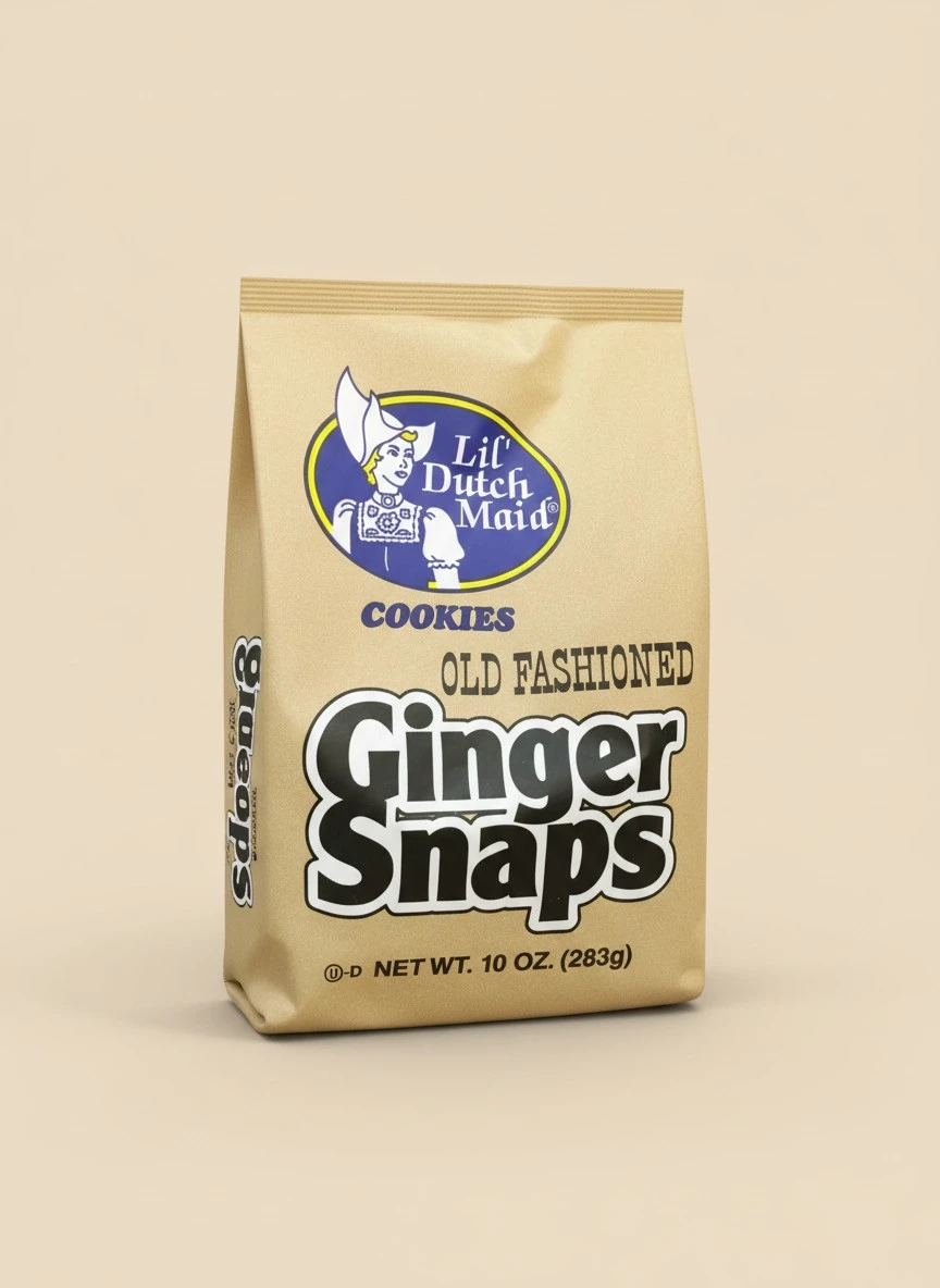 2 x 10oz Lil's Dutch Maid Old Fashioned Ginger Snaps Cookies (Two Bags per order)