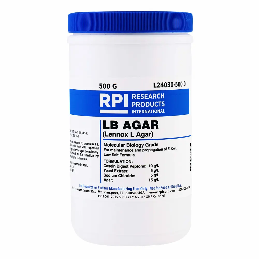 RPI L24030-500.0 LB Agar, Low Salt Formula, Powder, 500g