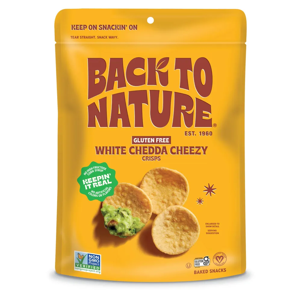 Back to Nature Gluten Free Crackers, White Cheddar Flavored Dipper Crisps - Vegan, Non-GMO, Crackers for Dipping - Delicious & Quality Snacks, 3.2 Ounce​