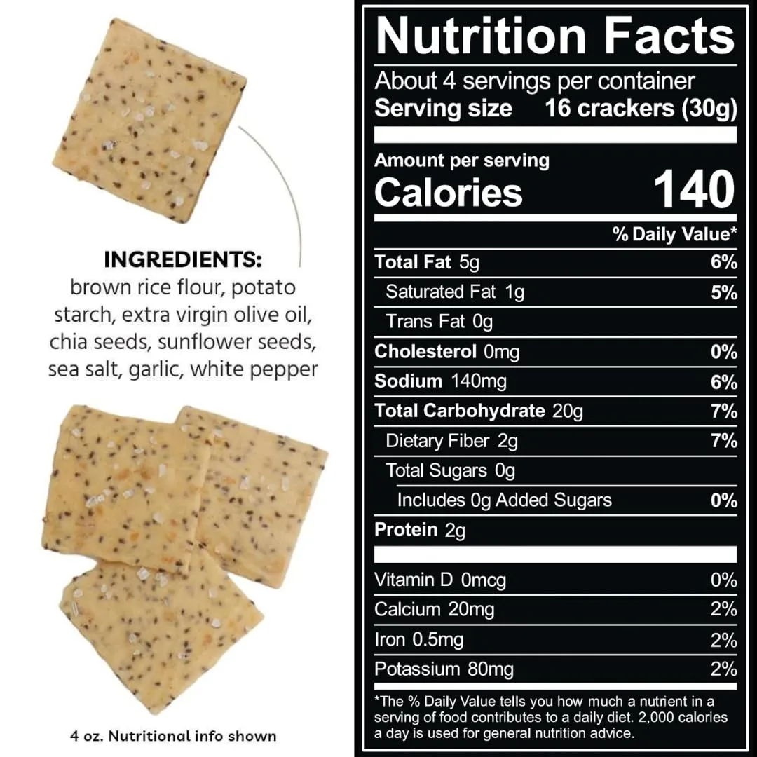 Every Body Eat Sea Salt Chia Snack Thins, Gluten & Dairy Free, Vegan (1 Pack)