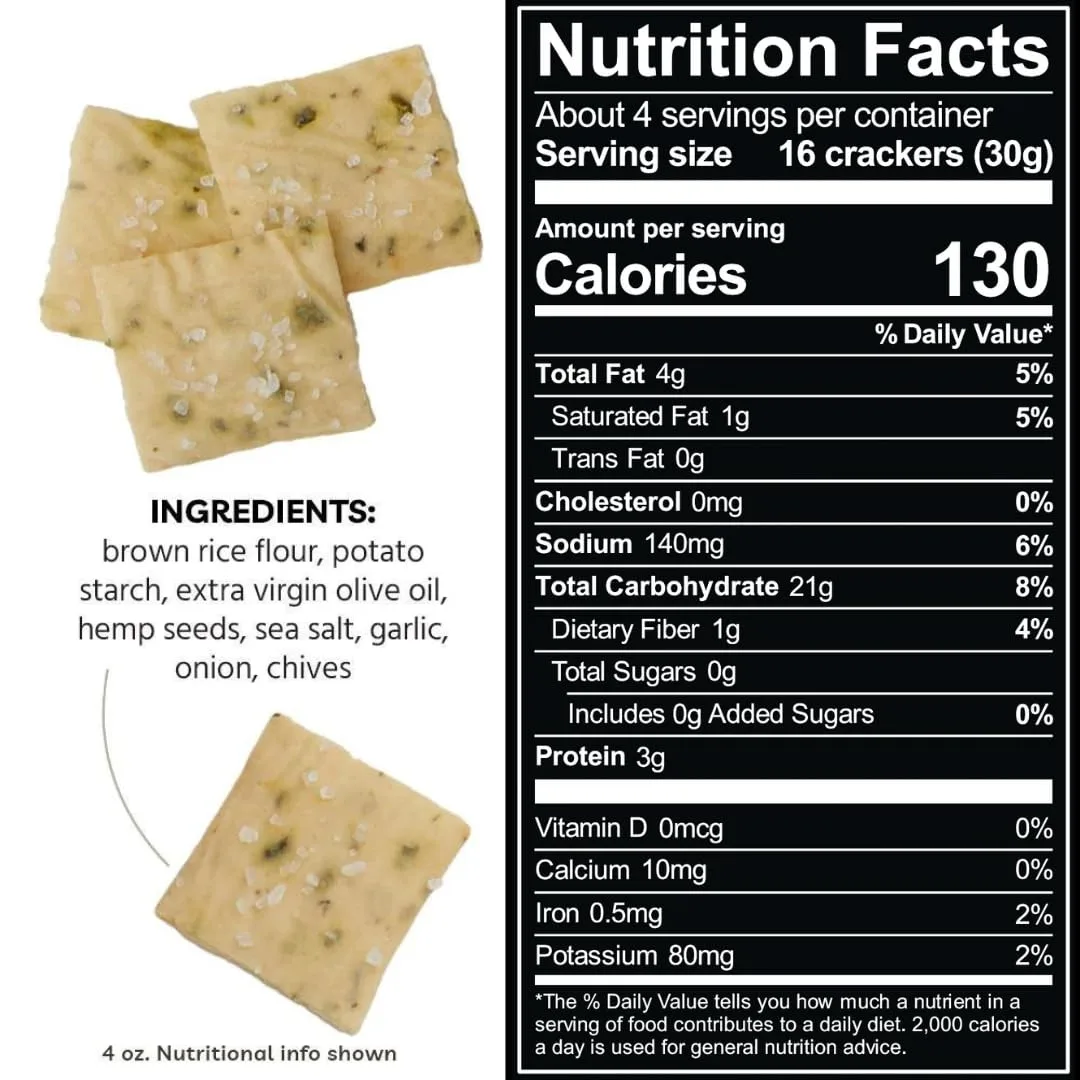 Every Body Eat Chive & Garlic Snack Thins, Gluten & Dairy Free, Vegan (1 Pack)