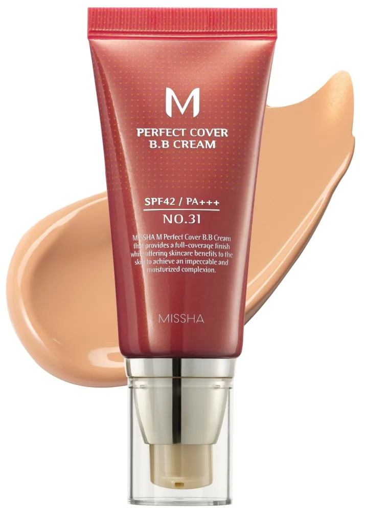 MISSHA M Perfect BB Cream No 31.Golden beige for medium/deep with neutral skin tone SPF 42 PA +++ 1.69 Fl Oz - Tinted Moisturizer for face with SPF