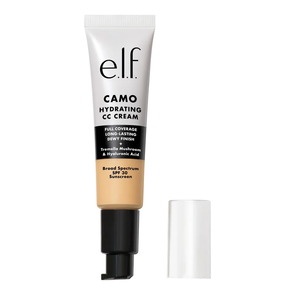 e.l.f. Hydrating Camo CC Cream, SPF 30, Color Correcting Full Coverage Foundation For A Dewy Finish, Vegan & Cruelty-Free, Light 240 W