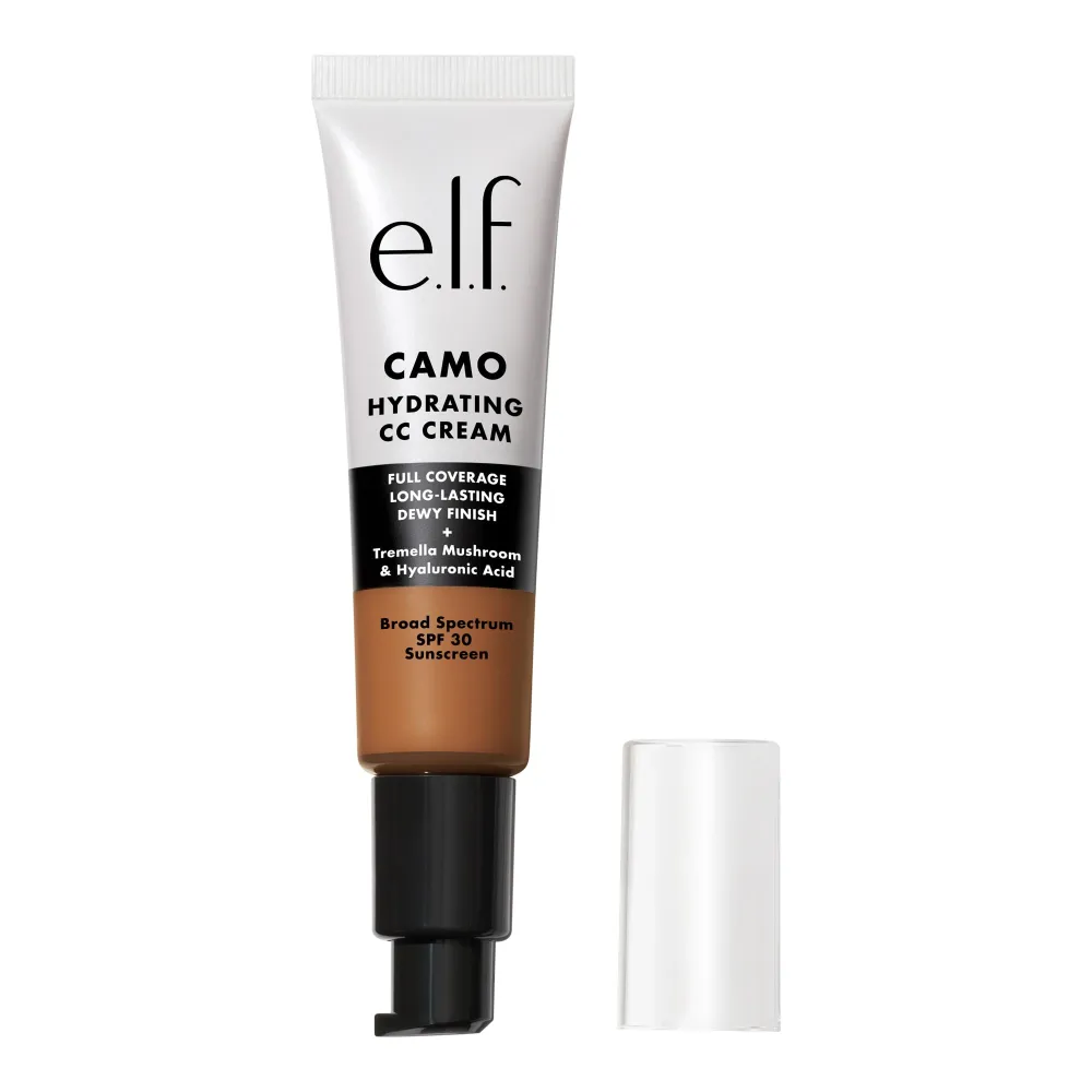 e.l.f. Hydrating Camo CC Cream, SPF 30, Color Correcting Full Coverage Foundation For A Dewy Finish, Vegan & Cruelty-Free, Tan 460 W