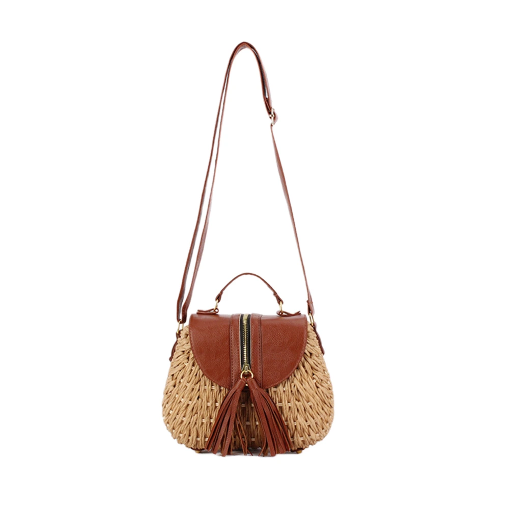 Womens Straw Crossbody Purse Tassel Woven Shoulder Bag Trendy Handbag