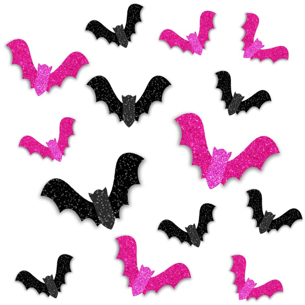 Bat Wall Decor Sparkly 3D Bats Halloween Stickers Wall Decorations