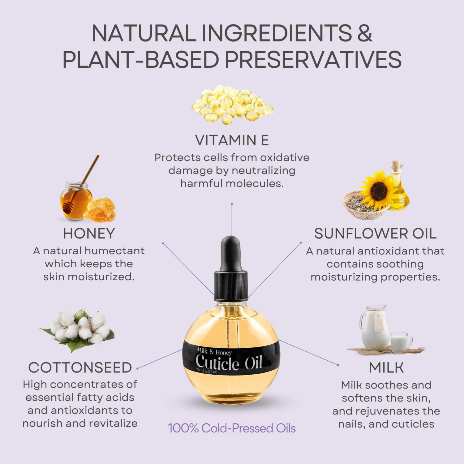 C CARE Cuticle Oil For Nails - Milk and Honey Nail Oil - Repairs Moisturizes and Strengthens Nails and Cuticles Overnight - Dropper & Brush included - Large 2.5 oz bottle