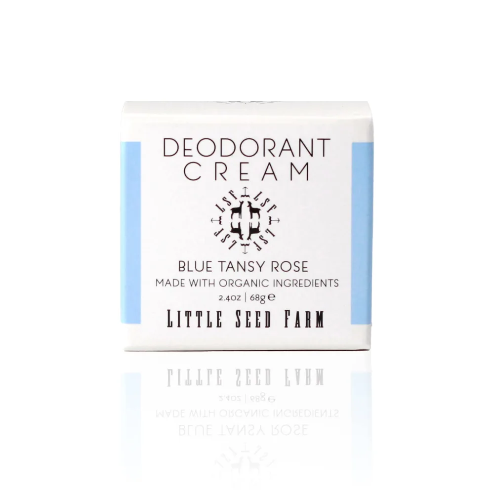 Little Seed Farm All Natural Deodorant Cream, Aluminum Free Deodorant for Women or Men - Blue Tansy Rose, Net Wt. 2.4oz | 68g